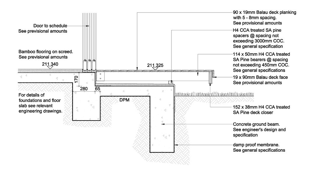 Deck, architectural detail sketch 1.
