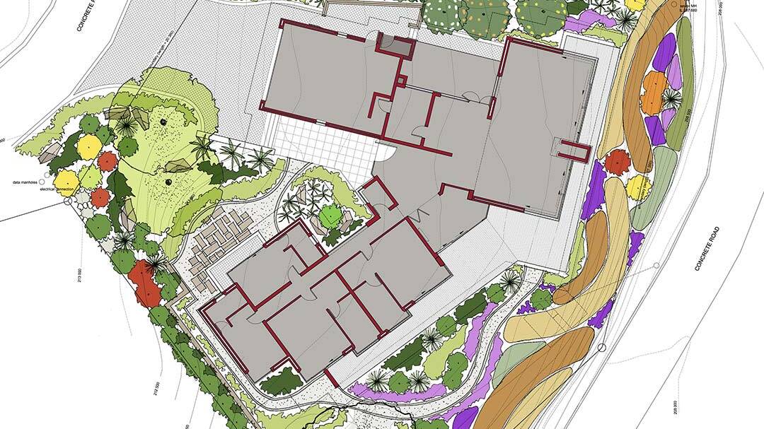 Architectural plan with landscape.
