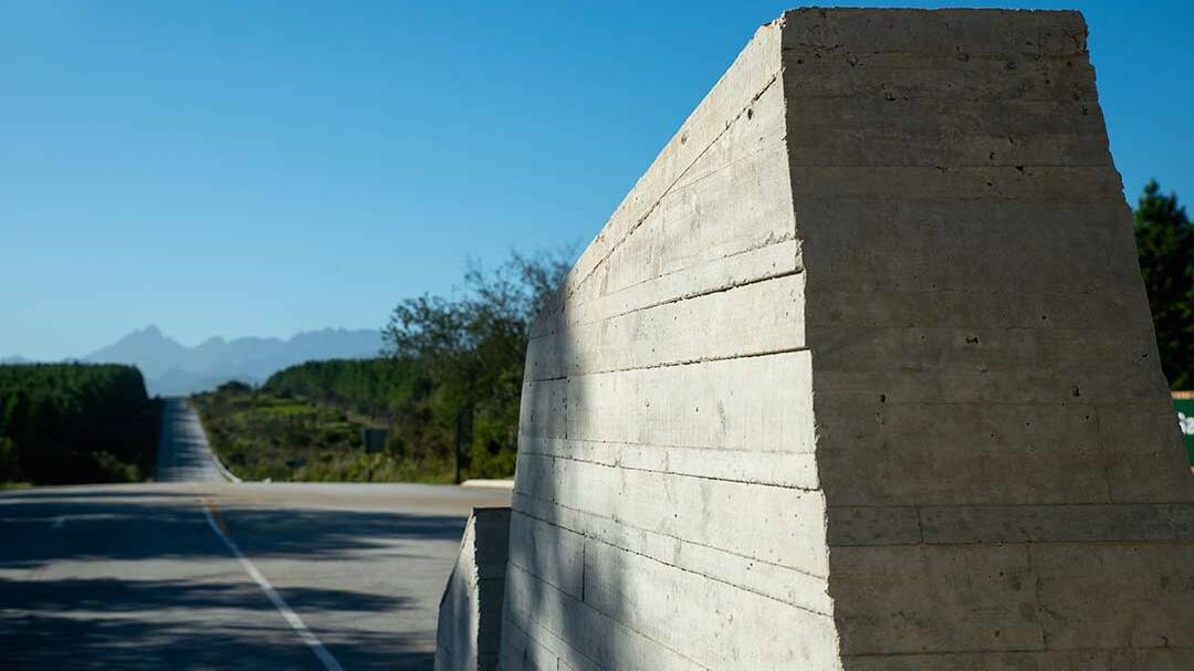 Vehicular entry lanes at the Tsitsikamma National Park gate, Storms River.