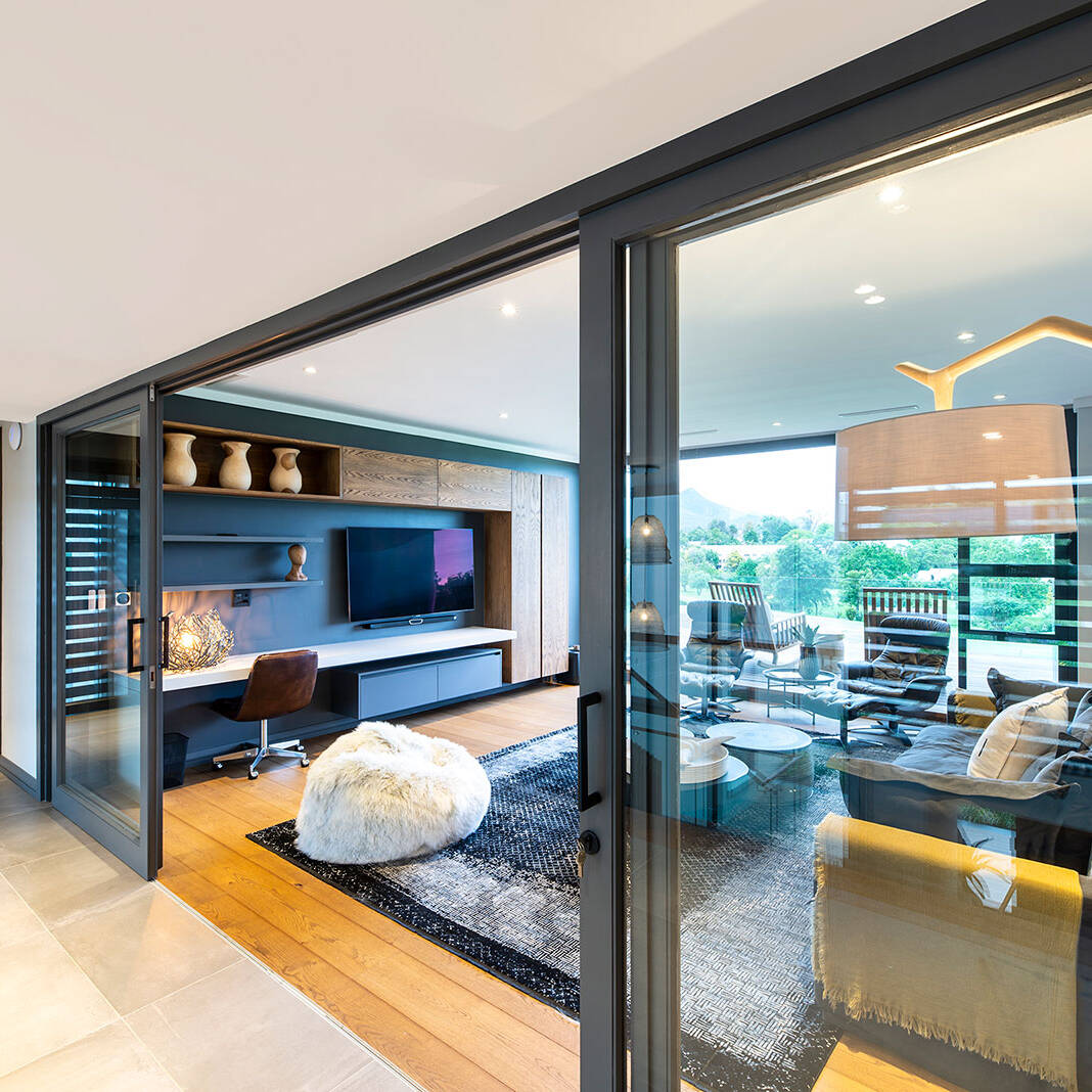 Entrance to home office area in modern George villa