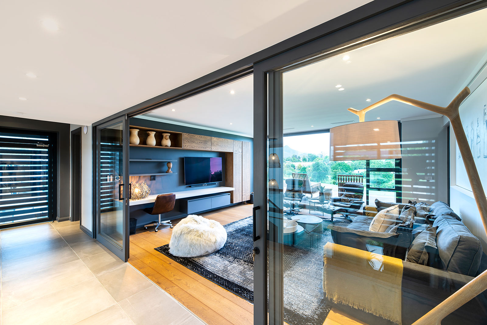 Entrance to home office area in modern George villa