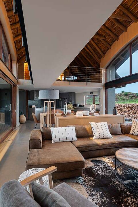 Interior view of double volume living space