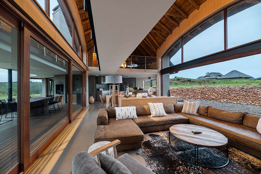 Interior view of double volume living space