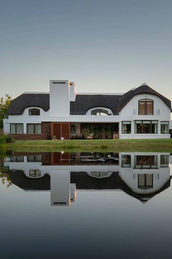 Front facade, a contemporary garden route golf estate home.