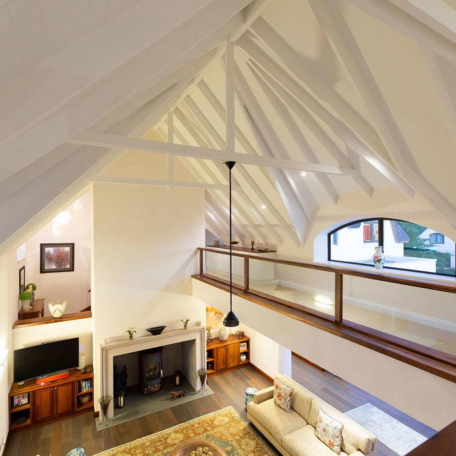 Roof and ceiling detail in Garden Route villa.