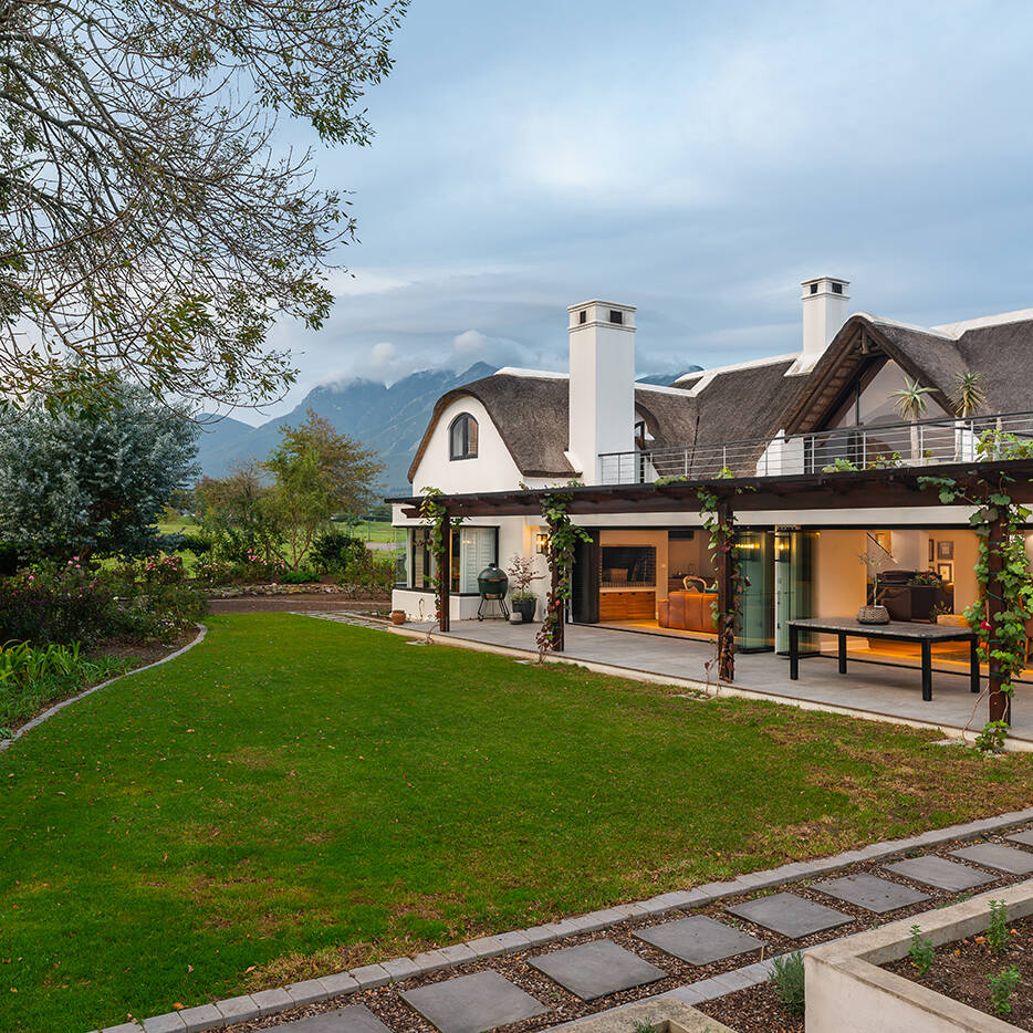 Exterior view of fancourt villa after architectural renovation