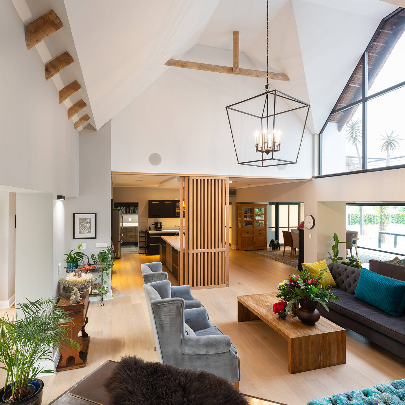 Double volume living area in renovated Fancourt home, George, South Africa