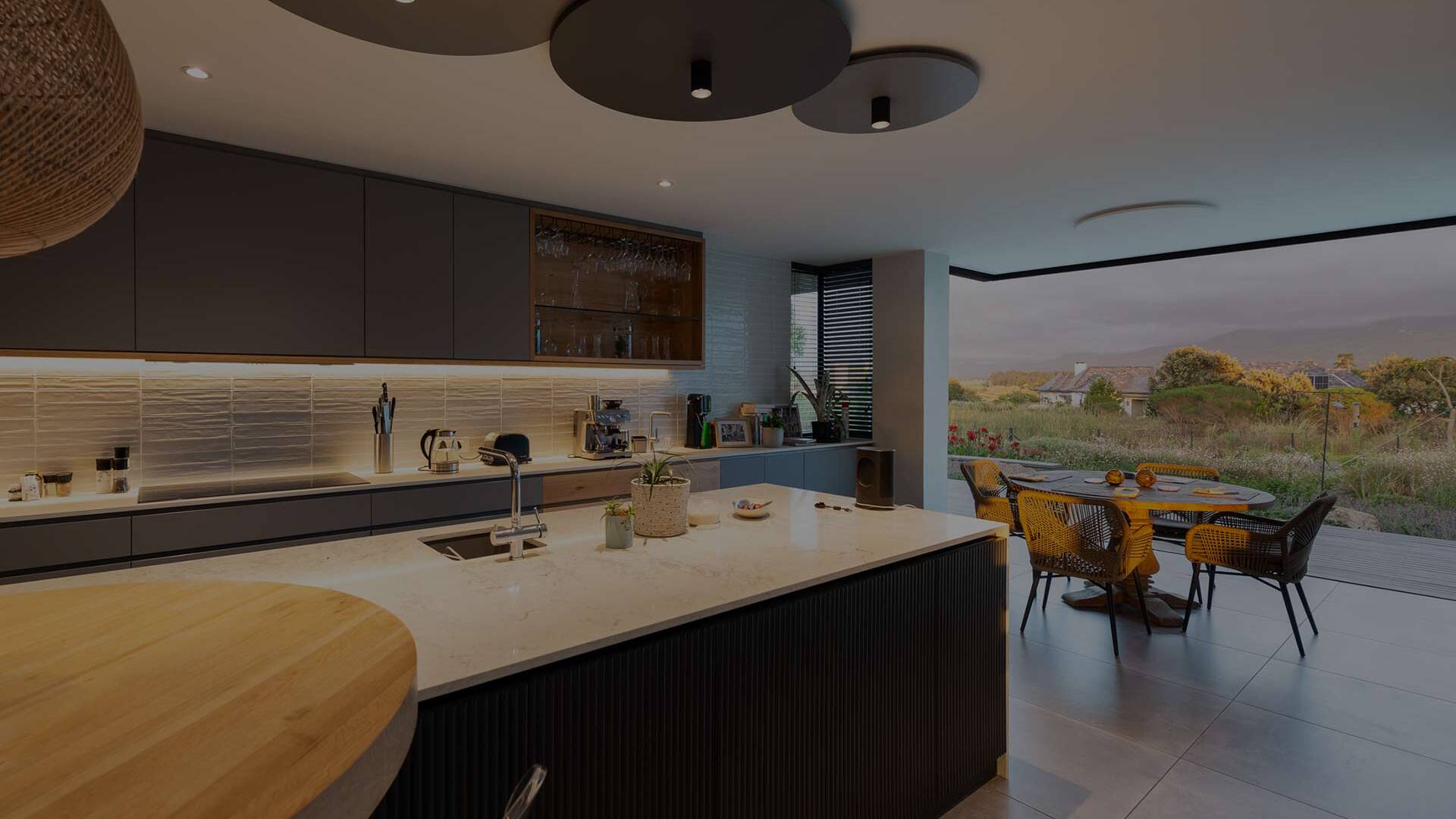 A modern kitchen interior design in Fancourt, Southern Cape