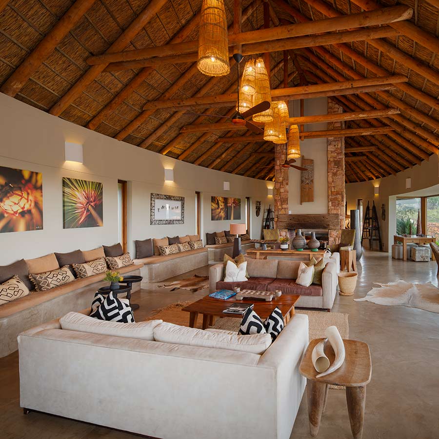 Safari lodge interior lounge