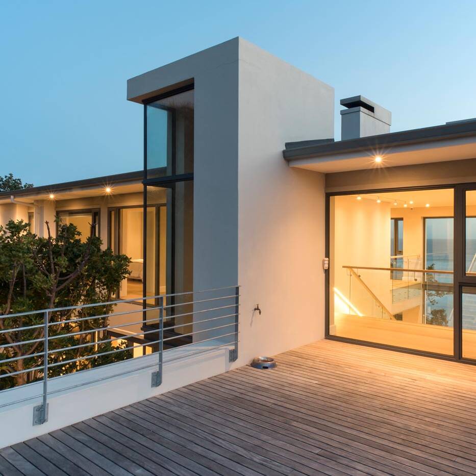 Architectural detail on wilderness beach home.