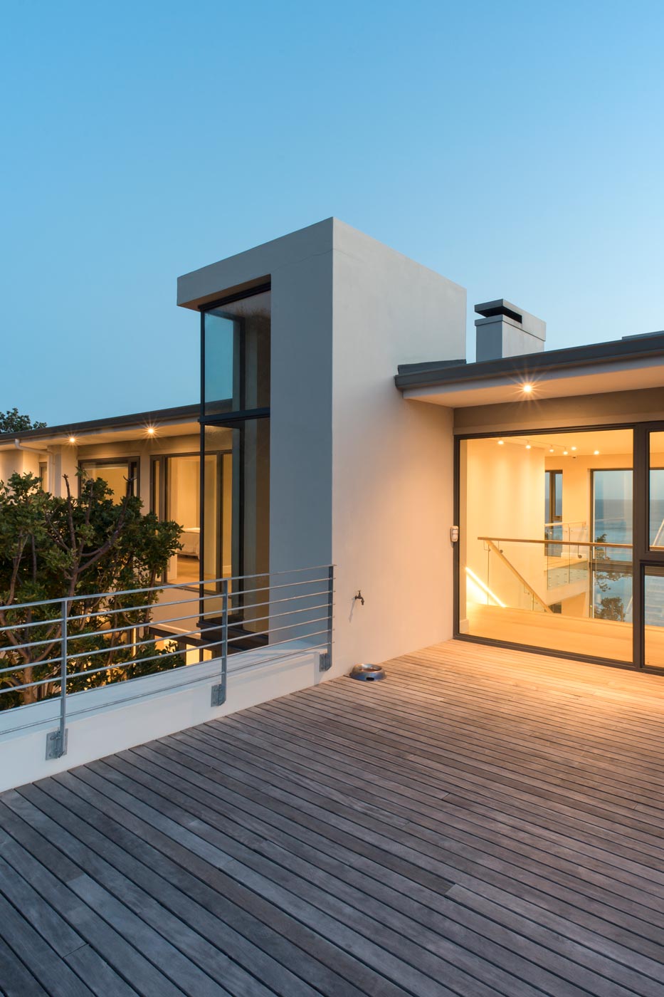 Architectural detail on wilderness beach home.